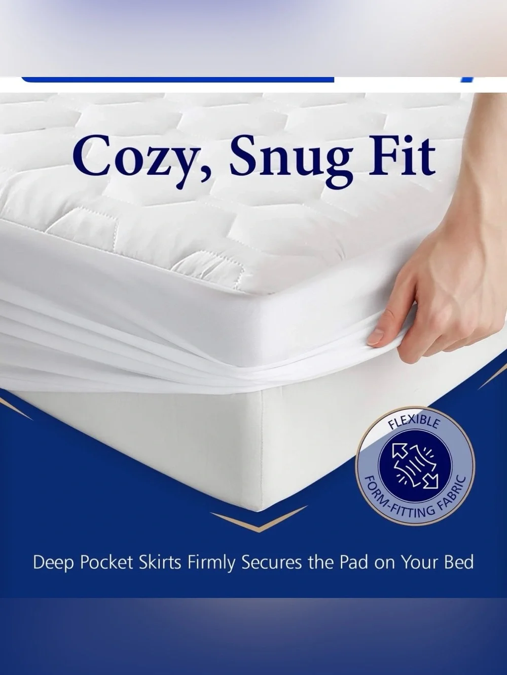 Mastertex Micropuff Quilted Mattress Pad Cot Size
